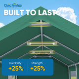 Quictent 10x20 ft Heavy Duty Carport, Outdoor Garage Canopy Tent with Roll-up Ventilated Windows & Sidewalls, Green