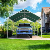 Quictent 10x20 ft Heavy Duty Carport Canopy Galvanized Car Tent with Reinforced Structure, Green