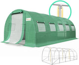 KING BIRD Premium 25x10x6.6FT Large Walk-in Greenhouse for Outdoors, Heavy Duty Galvanized Steel Frame, Green