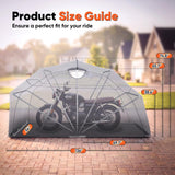 Quictent Motorcycle Garage Pod Shelter Hard Shell with Code Lock&Carry Bag, Light Gray