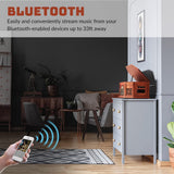 ORCC 10-in-1 Record Player, Nostalgic Turntable for Vinyl Record with Bluetooth, 2 Built-in Speakers, CD, Cassette,Mahogany