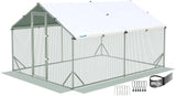 Quictent Advanced Series 12x9x6.6ft Metal Chicken Coop Run with Side Hardware Cloth, Walk-in Outdoor Poultry Cage Heavy Duty Predator Proof Hen Duck Rabbit Farm House, Waterproof Anti-UV Cover