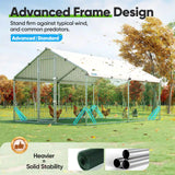 Quictent Advanced Series 12x9x6.6ft Metal Chicken Coop Run with Side Hardware Cloth, Walk-in Outdoor Poultry Cage Heavy Duty Predator Proof Hen Duck Rabbit Farm House, Waterproof Anti-UV Cover