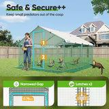 Quictent Advanced Series 12x9x6.6ft Metal Chicken Coop Run with Side Hardware Cloth, Walk-in Outdoor Poultry Cage Heavy Duty Predator Proof Hen Duck Rabbit Farm House, Waterproof Anti-UV Cover