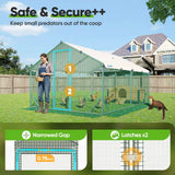 Quictent Advanced Series 12x9x6.6ft Metal Chicken Coop Run with Wooden Nesting Box, Walk-in Outdoor Poultry Cage Heavy Duty Predator Proof Hen Duck Rabbit Farm House, Waterproof Anti-UV Cover