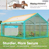 Quictent Advanced Series 12x9x6.6ft Metal Chicken Coop Run with Wooden Nesting Box, Walk-in Outdoor Poultry Cage Heavy Duty Predator Proof Hen Duck Rabbit Farm House, Waterproof Anti-UV Cover