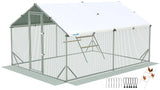 Quictent Advanced Series 12x9x6.6ft Metal Chicken Coop Run with Climbing Ladder, Walk-in Outdoor Poultry Cage Heavy Duty Predator Proof Hen Duck Rabbit Farm House, Waterproof Anti-UV Cover