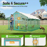 Quictent Advanced Series 12x9x6.6ft Metal Chicken Coop Run with Climbing Ladder, Walk-in Outdoor Poultry Cage Heavy Duty Predator Proof Hen Duck Rabbit Farm House, Waterproof Anti-UV Cover