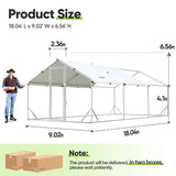 Quictent Advanced Series 18x9x6.6ft Metal Chicken Coop Run with Side Hardware Cloth, Walk-in Outdoor Poultry Cage Heavy Duty Predator Proof Hen Duck Rabbit Farm House, Waterproof Anti-UV Cover