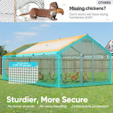 Quictent Advanced Series 18x9x6.6ft Metal Chicken Coop Run with Side Hardware Cloth, Walk-in Outdoor Poultry Cage Heavy Duty Predator Proof Hen Duck Rabbit Farm House, Waterproof Anti-UV Cover
