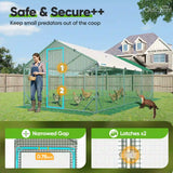 Quictent Advanced Series 18x9x6.6ft Metal Chicken Coop Run with Side Hardware Cloth, Walk-in Outdoor Poultry Cage Heavy Duty Predator Proof Hen Duck Rabbit Farm House, Waterproof Anti-UV Cover