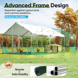 Quictent Advanced Series 18x9x6.6ft Metal Chicken Coop Run with Wooden Nesting Box, Walk-in Outdoor Poultry Cage Heavy Duty Predator Proof Hen Duck Rabbit Farm House, Waterproof Anti-UV Cover