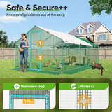 Quictent Advanced Series 18x9x6.6ft Metal Chicken Coop Run with Wooden Nesting Box, Walk-in Outdoor Poultry Cage Heavy Duty Predator Proof Hen Duck Rabbit Farm House, Waterproof Anti-UV Cover