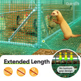 Quictent Advanced Series 18x9x6.6ft Metal Chicken Coop Run with Wooden Nesting Box, Walk-in Outdoor Poultry Cage Heavy Duty Predator Proof Hen Duck Rabbit Farm House, Waterproof Anti-UV Cover