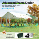 Quictent Advanced Series 18x9x6.6ft Metal Chicken Coop Run with Climbing Ladder, Walk-in Outdoor Poultry Cage Heavy Duty Predator Proof Hen Duck Rabbit Farm House, Waterproof Anti-UV Cover