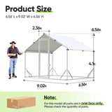 Quictent Advanced Series 6.6x9x6.6ft Metal Chicken Coop Run with Side Hardware Cloth, Walk-in Outdoor Poultry Cage Heavy Duty Predator Proof Hen Duck Rabbit Farm House, Waterproof Anti-UV Cover