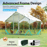 Quictent Advanced Series 6.6x9x6.6ft Metal Chicken Coop Run with Side Hardware Cloth, Walk-in Outdoor Poultry Cage Heavy Duty Predator Proof Hen Duck Rabbit Farm House, Waterproof Anti-UV Cover