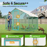 Quictent Advanced Series 6.6x9x6.6ft Metal Chicken Coop Run with Side Hardware Cloth, Walk-in Outdoor Poultry Cage Heavy Duty Predator Proof Hen Duck Rabbit Farm House, Waterproof Anti-UV Cover