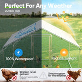 Quictent Advanced Series 6.6x9x6.6ft Metal Chicken Coop Run with Side Hardware Cloth, Walk-in Outdoor Poultry Cage Heavy Duty Predator Proof Hen Duck Rabbit Farm House, Waterproof Anti-UV Cover