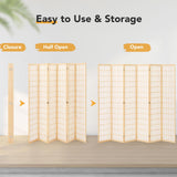 JOSTYLE 6ft Japanese Room Divider Wall, 6-Panel Shoji Privacy Screen 104" W Nature-Wood