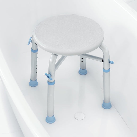 OasisSpace Adjustable Shower Chair for Inside Shower, 500 lbs, Shower Stool Seat w/ Anti-Slip Rubber