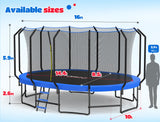 ORCC 10x16 FT Oval Outdoor Trampoline Gymnastics Trampoline for Kids, 1200LBS Capacity, Heavy-Duty Galvanized Steel Frame Yard Trampolines
