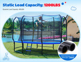 ORCC 7 x 10 FT Oval Outdoor Trampoline with Safety Net - Recreational Gymnastics Trampoline for Kids, 1200LBS Capacity, Heavy-Duty Galvanized Steel Frame