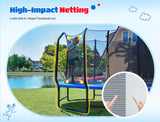 ORCC 7 x 10 FT Oval Outdoor Trampoline with Safety Net - Recreational Gymnastics Trampoline for Kids, 1200LBS Capacity, Heavy-Duty Galvanized Steel Frame