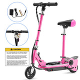 Zupapa Electric Scooter with Seat for Kids Ages 8-12, Riders up to 155 lbs, Removable Seat 2 Riding Styles, Pink