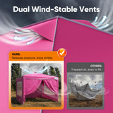 Quictent Pop up Canopy Tent 10'x10' with 4 Detachable Window Sidewalls, Pink