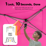 Quictent Privacy 8x8 Pop Up Canopy with 4 Sidewalls & Mesh Windows, Pink