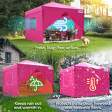 Quictent Privacy 8x8 Pop Up Canopy with 4 Sidewalls & Mesh Windows, Pink