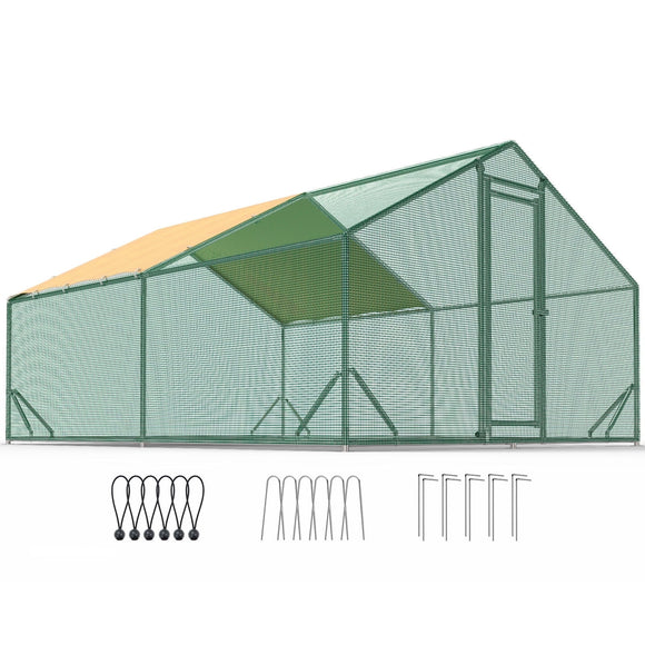Quictent Premium Large Metal Chicken Coop Run Upgraded with Galvanized Hardware Cloth & 1.26