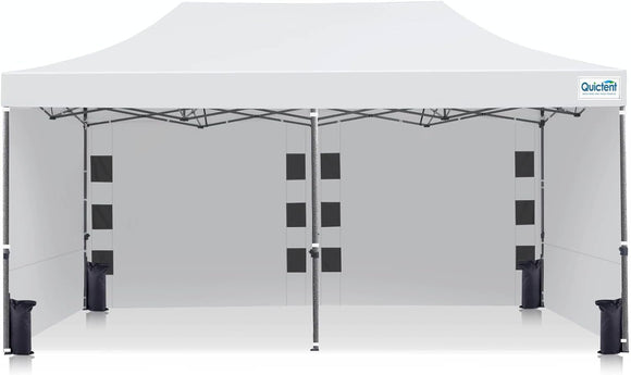 Quictent 10'x20' Heavy Duty Pop up Canopy Tent with Sidewalls, Easy up Commercial Gazebo Canopies with Full Truss & Pyramid Structure for Sun, Wind and Rain Protection for Outdoor Fairs and Events