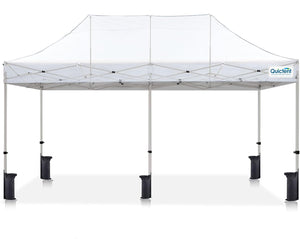 Quictent 10'x20' Portable Pop up Canopy Tent, Easy up Commercial Gazebo Canopies for Sun & Rain Protection, Includes Sand Bags for Outdoor Events, Parties, Markets, Vendors (White, No Sidewall)