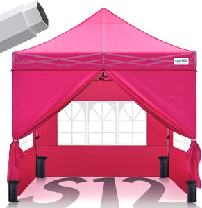 Quictent 10x10 Heavy Duty Pop Up Canopy Tent with Enclosed Sidewalls, Hexagonal Legs - Easy Setup Outdoor Gazebo for Party, Wedding, Commercial Use, 3-Year Warranty