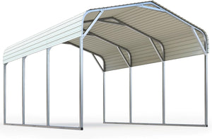 Quictent 10x15 ft Metal Roof Carport Kits Hard Top Garage Heavy Duty Steel Car Canopy