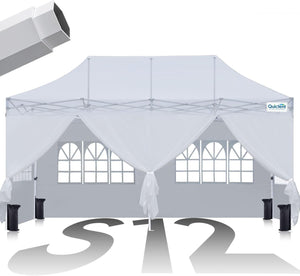 Quictent 10x20 Heavy Duty Pop Up Canopy Tent with Enclosed Sidewalls, Hexagonal Legs - Easy Setup Outdoor Gazebo for Party, Wedding, Commercial Use, 3-Year Warranty