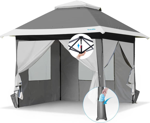 13 person tent Quictent 13'x13' Pop up Gazebo Canopy Tent with Sidewalls, One Person – Brandline