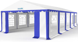 Quictent 16x32FT Stripe Blue&White Heavy Duty Party Tent Large Canopy Wedding Event Shelter