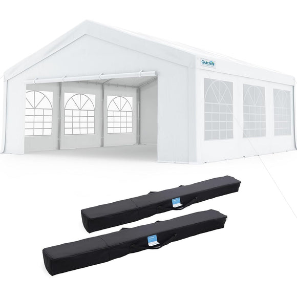 Quictent 20x20 Party Tent Heavy Duty Outdoor Canopy Tent Carport Wedding Event Shelter BBQ Wedding Tents for Parties with Storage Bags(Church)