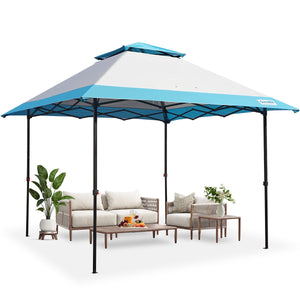 Quictent Pop up Canopy Tent 10'x10' Instant Outdoor Portable Gazebo Party Tent Waterproof, Gray/Blue