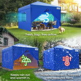 Quictent Privacy 10x10 Pop Up Canopy with 4 Sidewalls & Mesh Windows, Royal Blue