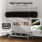 HOKEEPER Clothes Rack with Cover Clothing Racks for Hanging Clothes Heavy Duty Garment Rack, Adjustable Coat Rack with Lockable Wheels