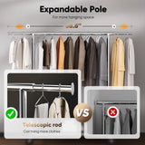 HOKEEPER Clothes Rack with Cover Clothing Racks for Hanging Clothes Heavy Duty Garment Rack, Adjustable Coat Rack with Lockable Wheels