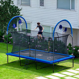 Zupapa 1800LBS Weight Capacity Rectangle Trampoline 10x17FT 9X15FT 8X14FT Outdoor Square Gymnastics Trampolines with Basketball Hoops for Kids Adults Long Large Big Rectangular Tumbling Trampolin