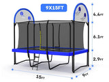 9X15FT Rectangle Trampoline Size