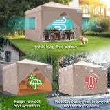 Quictent Privacy 8x8 Pop Up Canopy with 4 Sidewalls & Mesh Windows, Tan