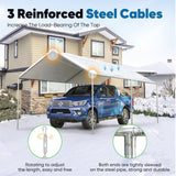 Quictent 10x20 ft Heavy Duty Car Canopy Galvanized Frame Carport Outdoor Shelter, White