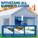 Quictent 10x20 ft Heavy Duty Carport, Outdoor Garage Canopy Tent with Roll-up Ventilated Windows & Sidewalls, White